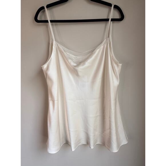 Lafayette 148 New York Silk Charmeuse Cowl Neck Camisole 1X Ivory $698 NWT - Picture 3 of 5